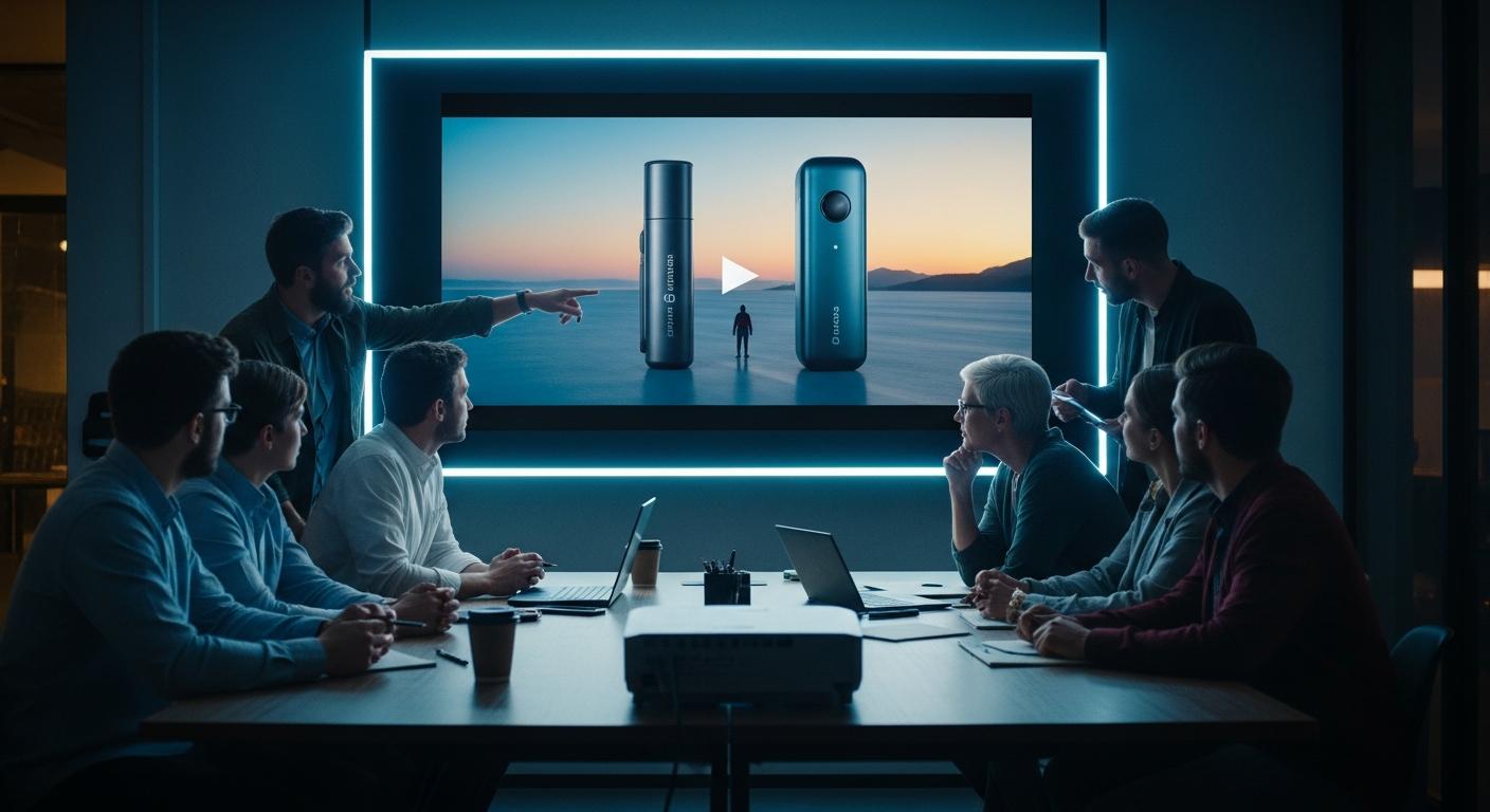 Agency team reviewing a commercial