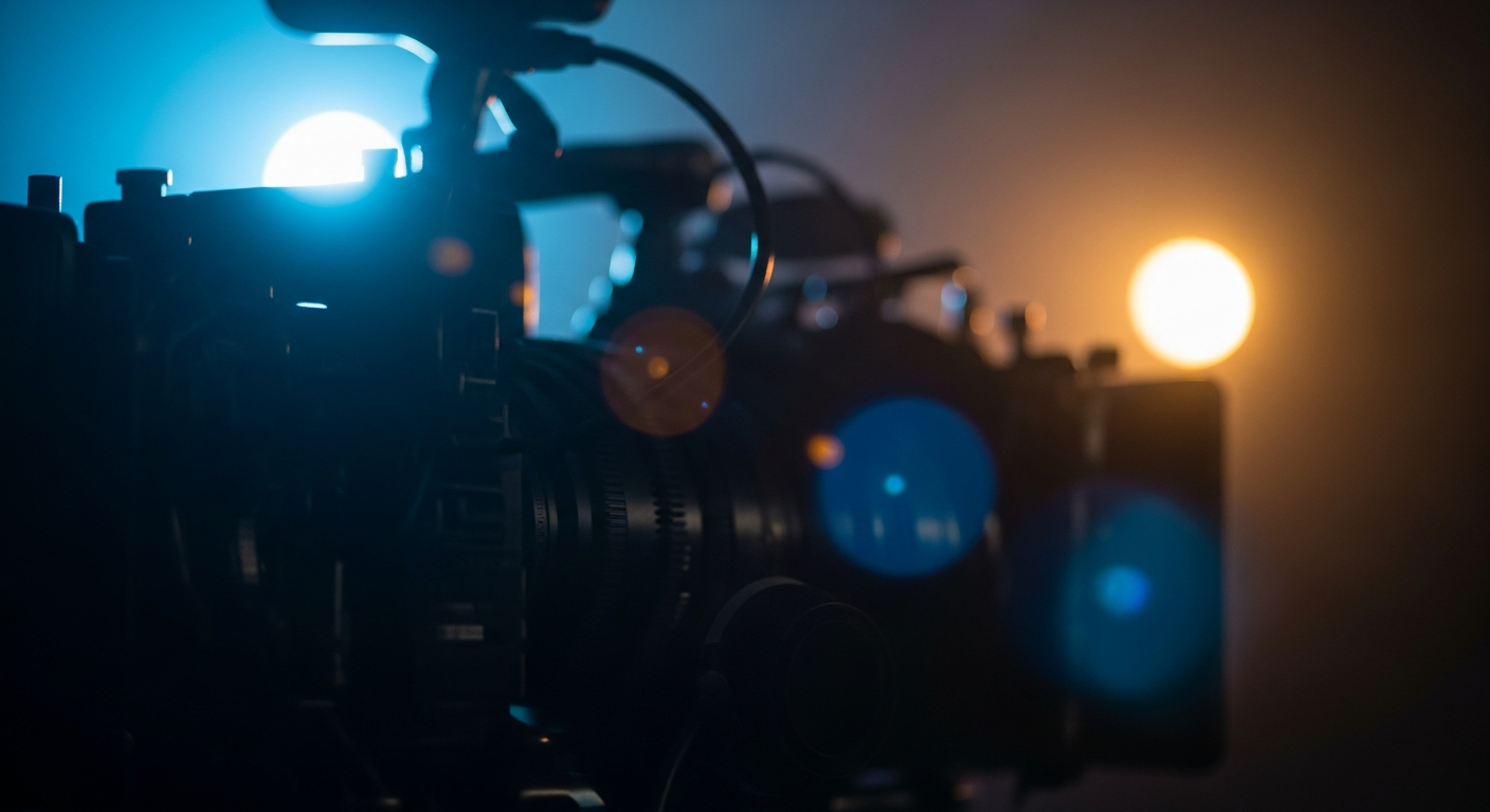 A cinema lens with beautiful bokeh in the background